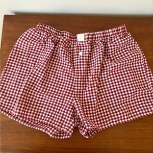 Stylish Red Checkered Women's Shorts